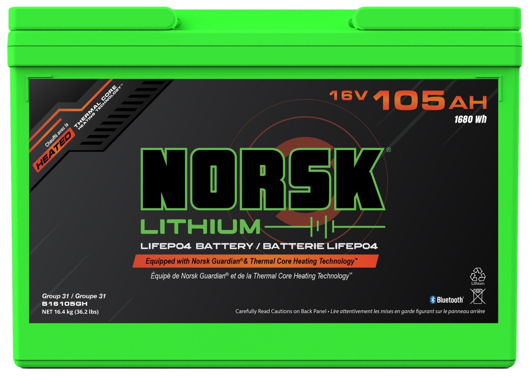 Norsk Lithium 16V MAX RT Batteries [105Ah Heated]