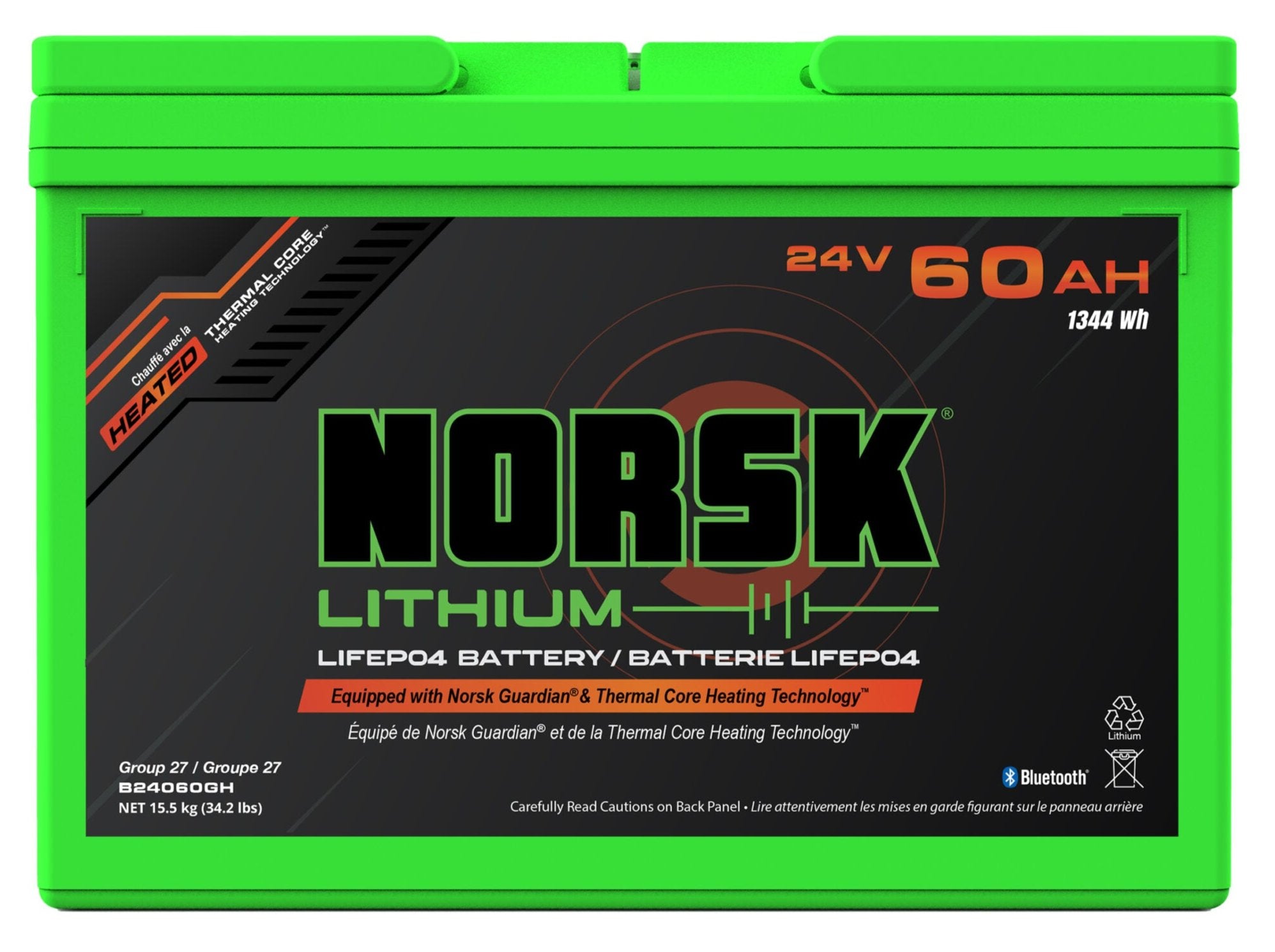 Norsk Lithium 24V Trolling Motor Batteries [60Ah - Heated]