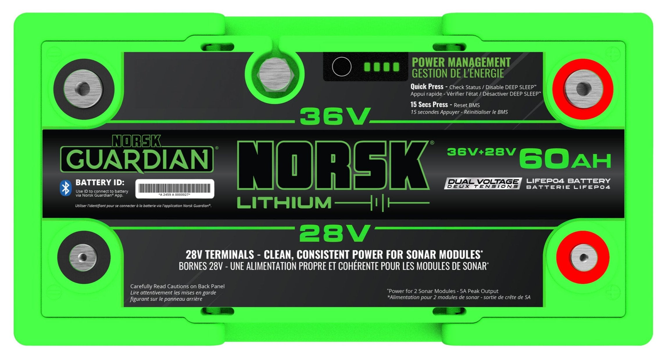 Norsk Lithium 36+28V Dual Voltage Batteries [60Ah - Top]