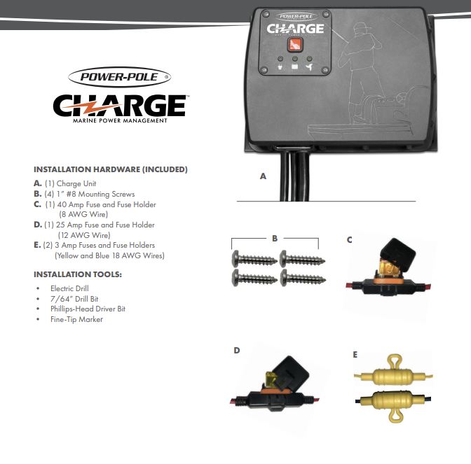 Power-Pole Charge Marine Power Management Station [Installation Hardware]