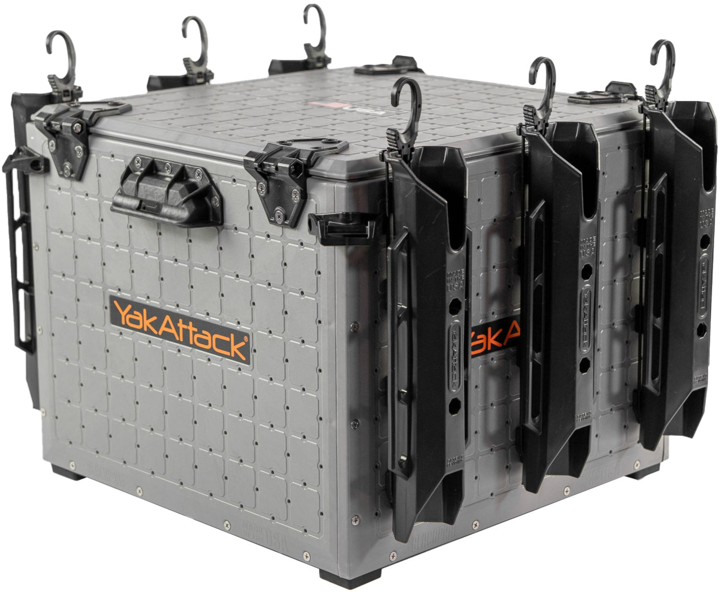 YakAttack BlackPak Pro Kayak Fishing Crate [16x16 - Battleship Grey - Side]