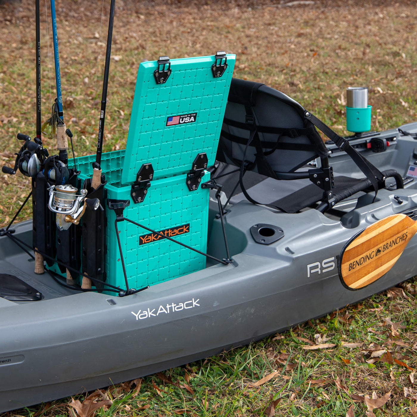YakAttack BlackPro Kayak Crate 16x16 Black Lid & 6 Hooks - BLP