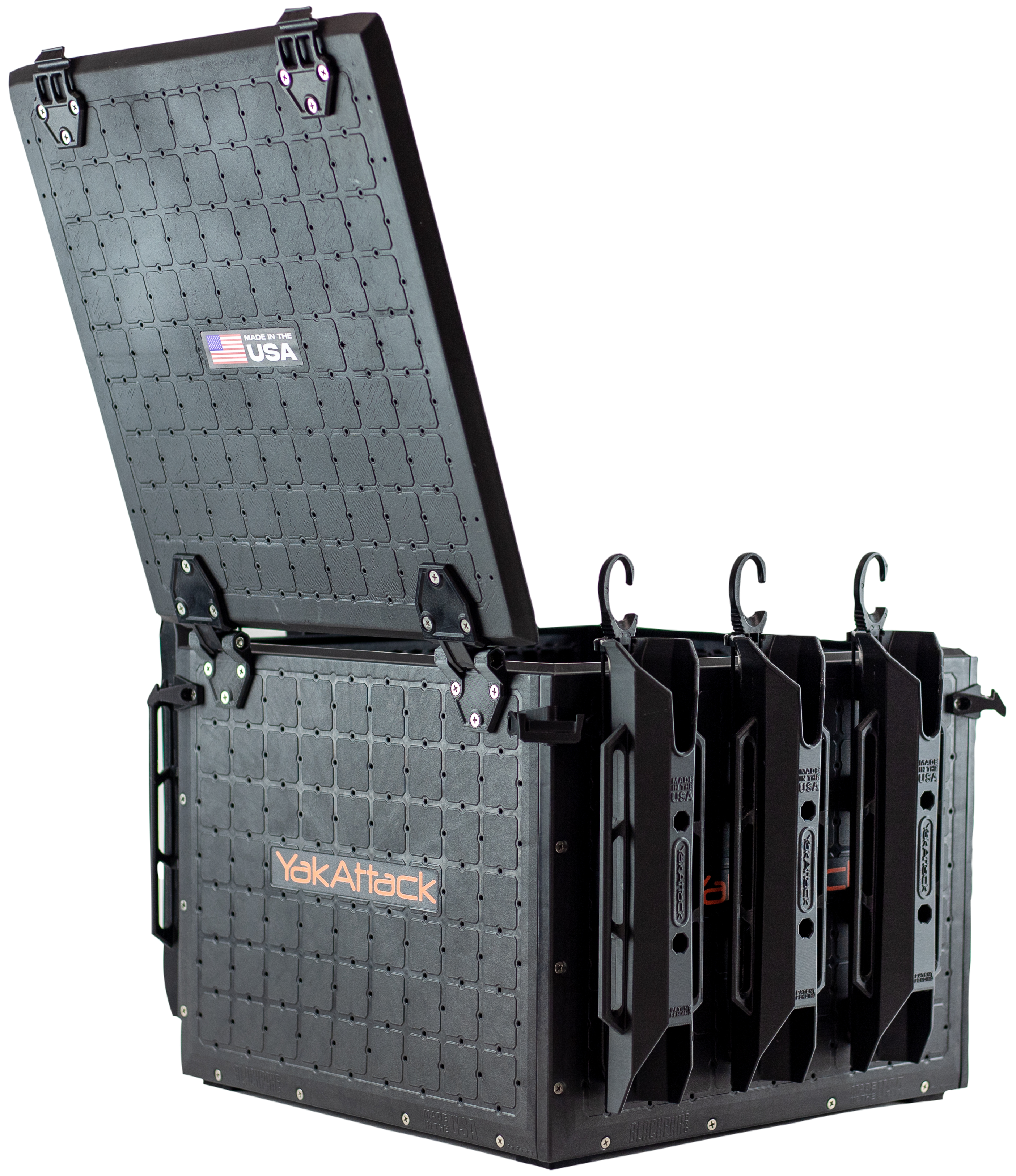 YakAttack BlackPak Pro Kayak Fishing Crate [16" x 16" - Open]