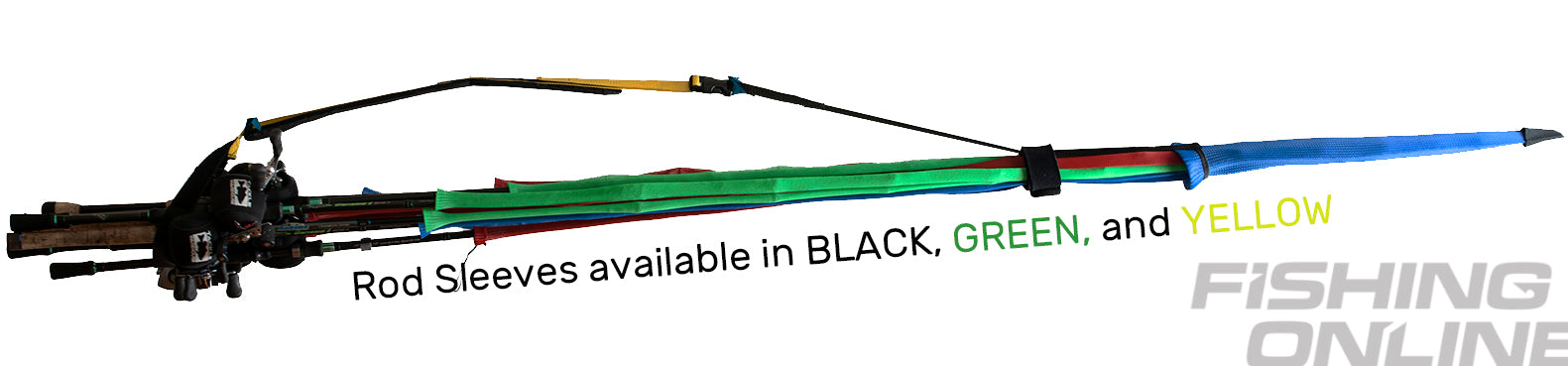 Cal Coast Fishing Rod Sleeves - Spinning and Casting - Available in Black, Green and Yellow