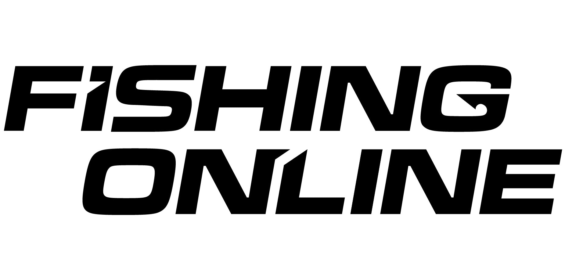 Fishing Online Logo Decal / Sticker [8" Logo Black (No Border)]