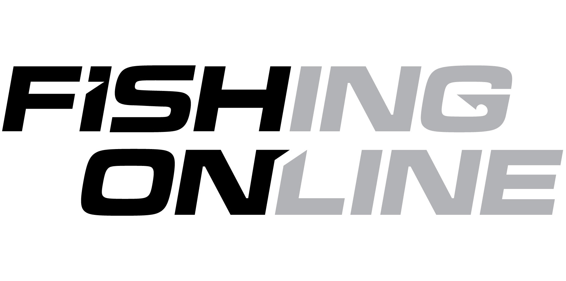 Fishing Online Logo Decal / Sticker [8" Logo Black/Grey (No Border)]