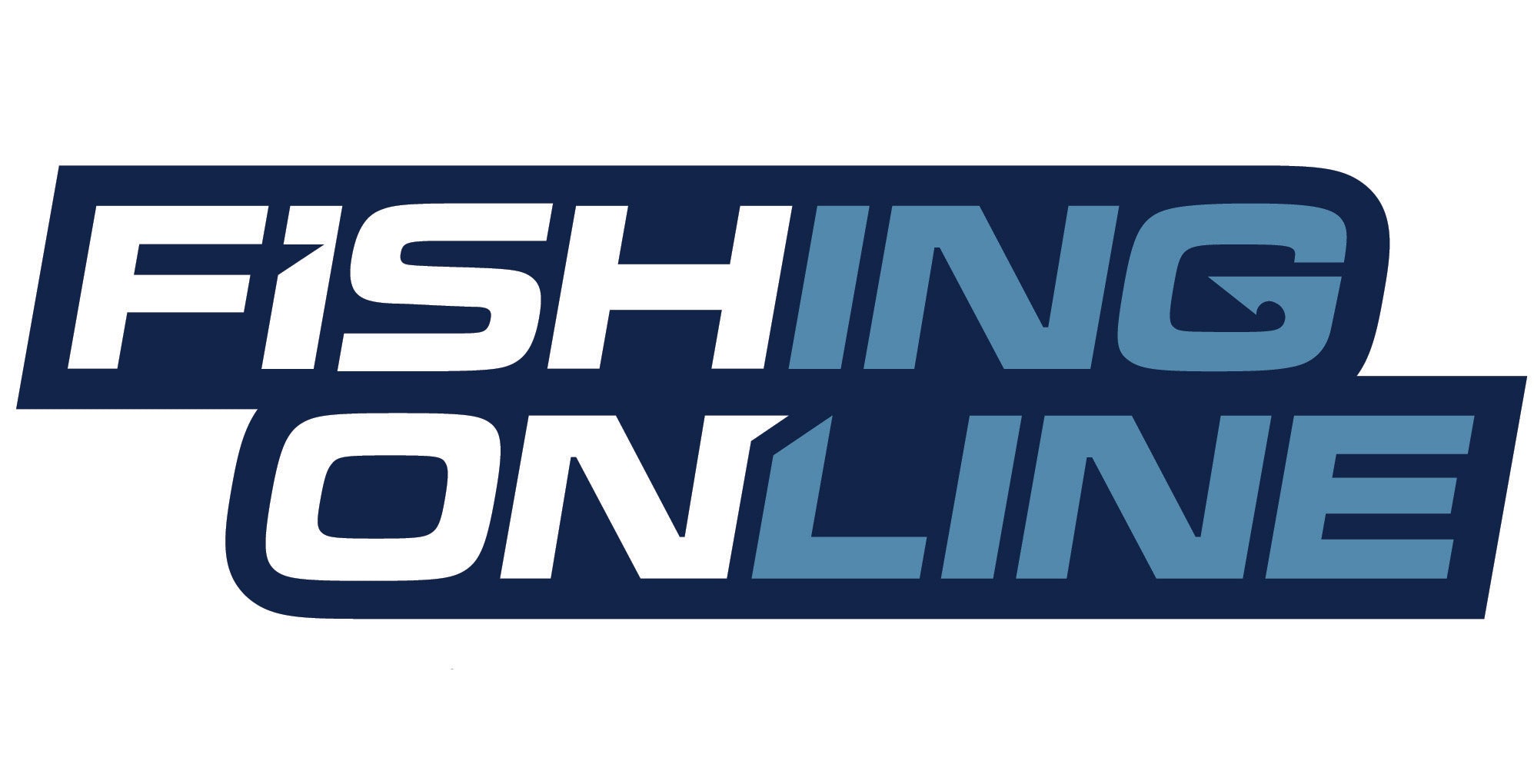 Fishing Online Logo Decal / Sticker [8" Logo (Blue Border)]