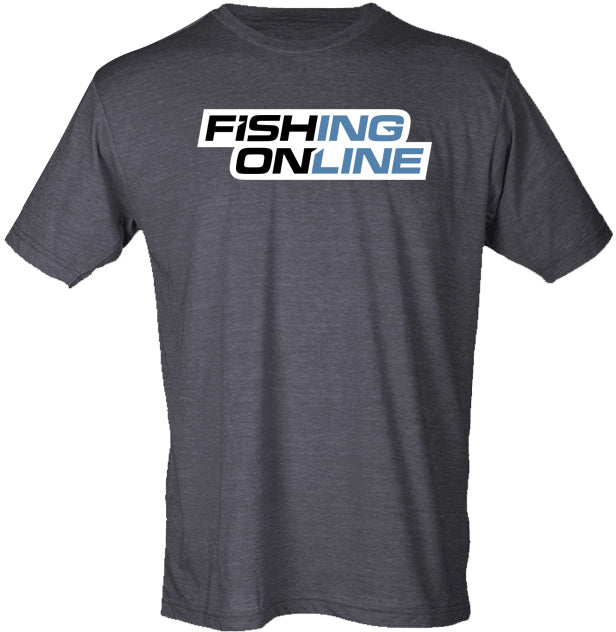 Fishing Online Logo T-Shirt - Heather Charcoal