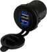 Round Dual USB Power Socket [No Voltmeter K426515-1]