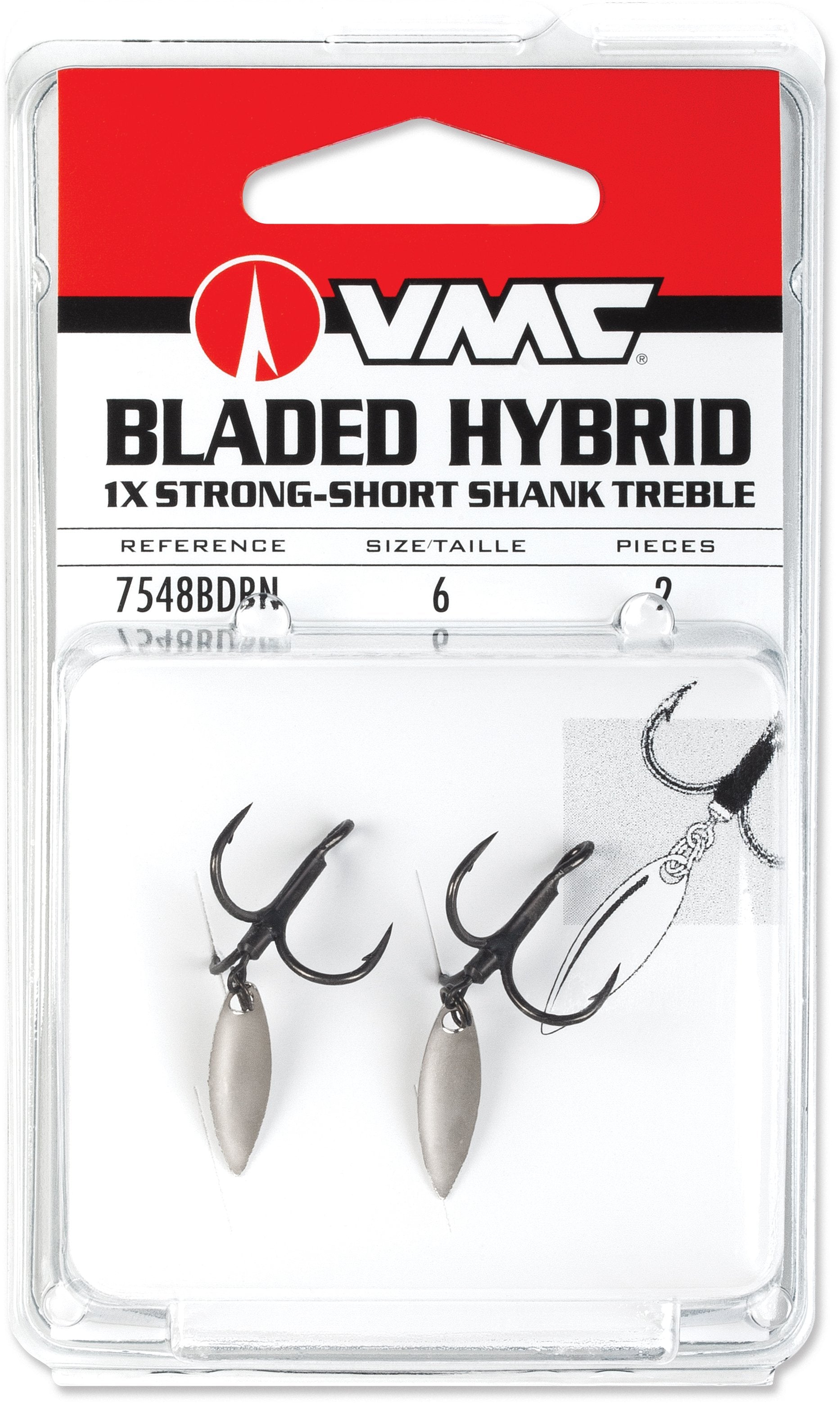 VMC 7548BD Bladed Hybrid Treble Short - 2 pack