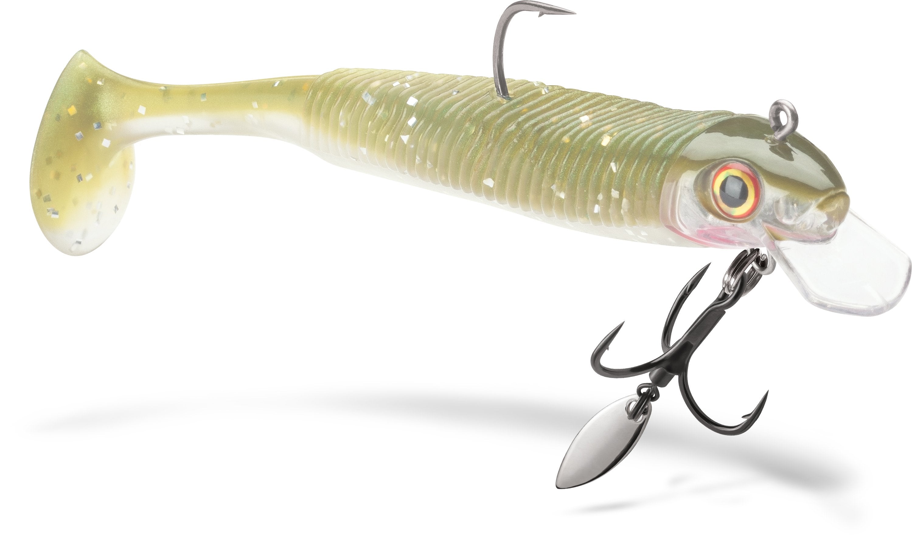 VMC 7548BD Bladed Hybrid Treble Short on a GT 360 Search Bait