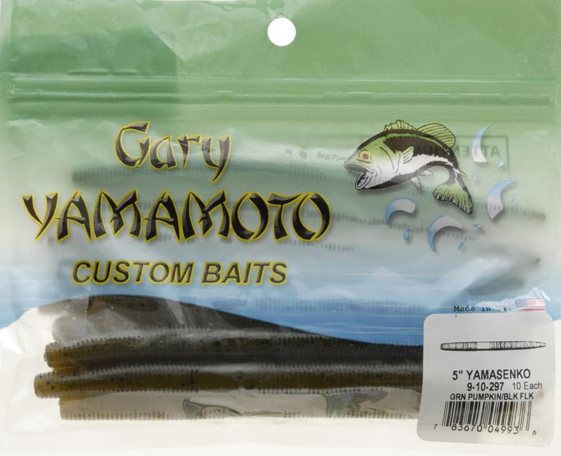 5 Green Pumpkin Stick Worm, Soft Plastic Bait, Bass Fishing, Senko Style 